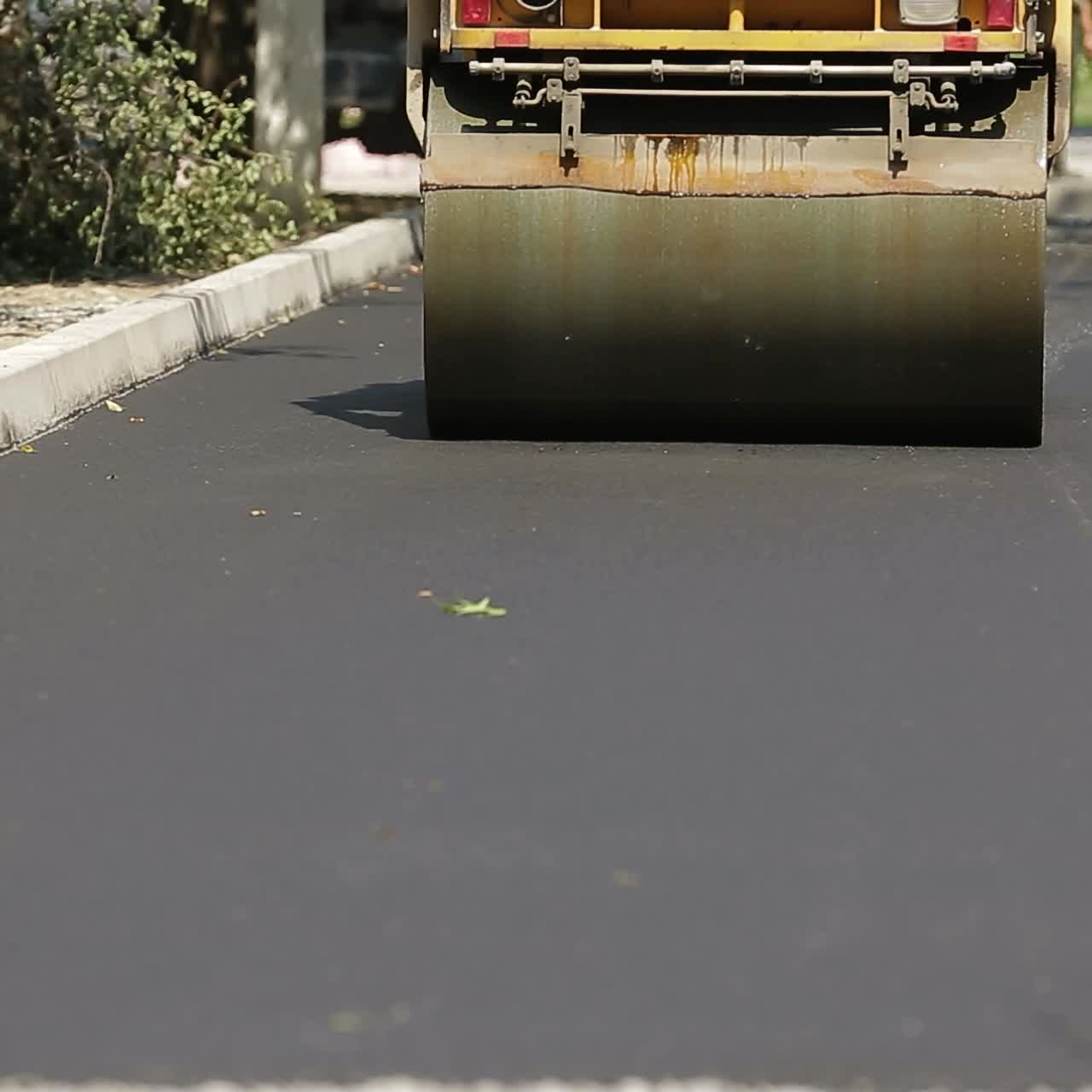 Road Roller Working On Road