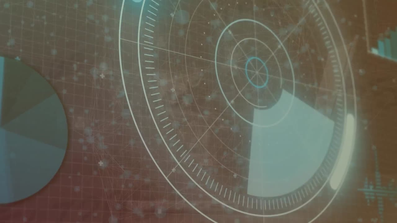 animación del escaneo del alcance y el procesamiento de datos sobre fondo negro