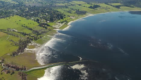 aerial view capturing the scenic beauty of aculeo lagoon and surrounding coastline in chile