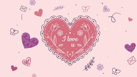 motion graphic of hand drawn valentine's day background