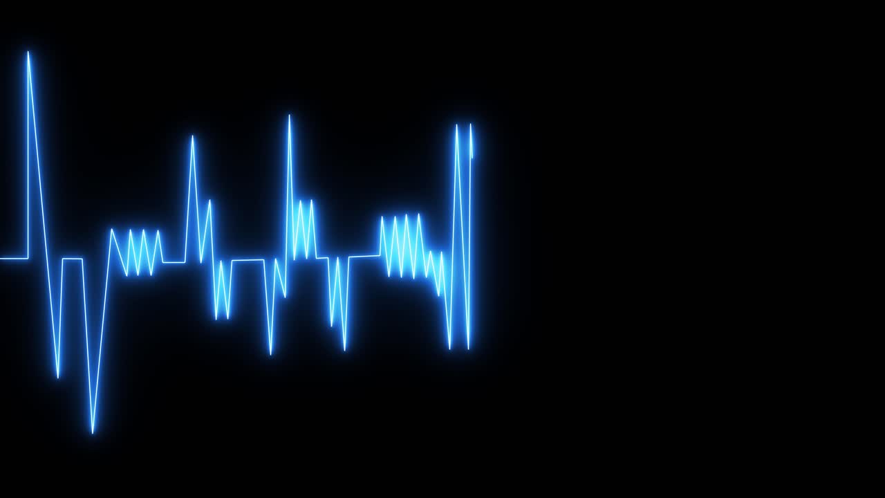4k 빛나는 네온 블루 주파수 라인 차트