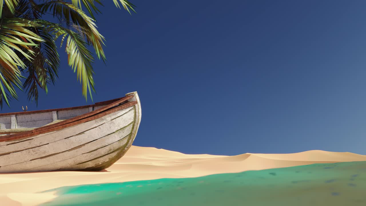 un barco de madera abandonado en un paisaje desértico