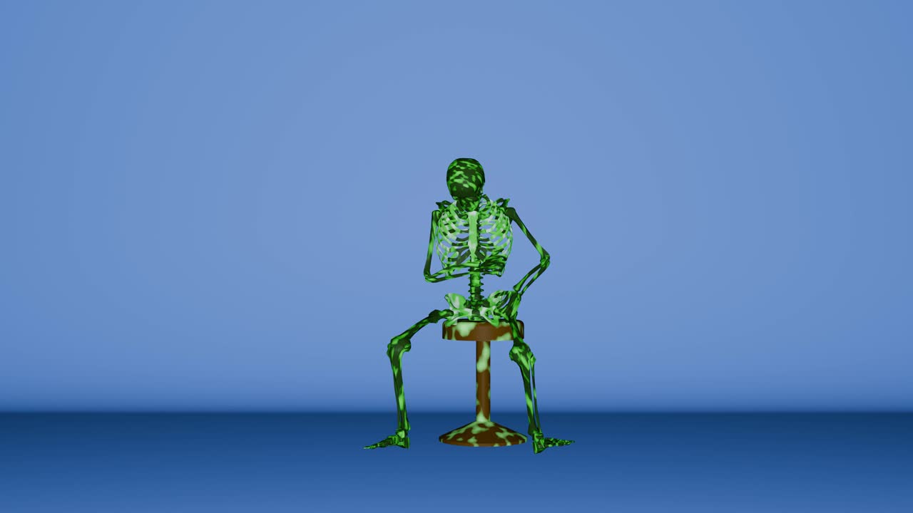 드럼을 연주하는 골격. 카모