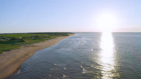 Sun-setting-over-the-Atlantic-Ocean-at-Thunder-Cove-Beach-in-Prince-Edward-Island-during-summer-time