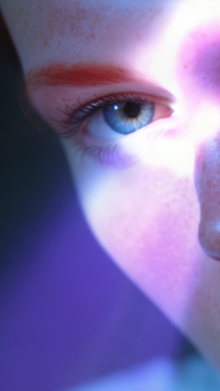 A Split-Second Glimpse into Enigmatic Eyes: Capturing a Unique Perspective of Translucent Light and Skin Texture in a Visually Striking Composition