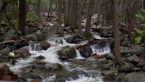 Tagsüber-Zu-Den-Yosemite-Wasserfällen-Im-Yosmeite-Tal-Wandern