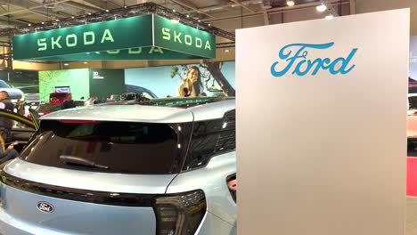 ford electric vehicle showcase at car show