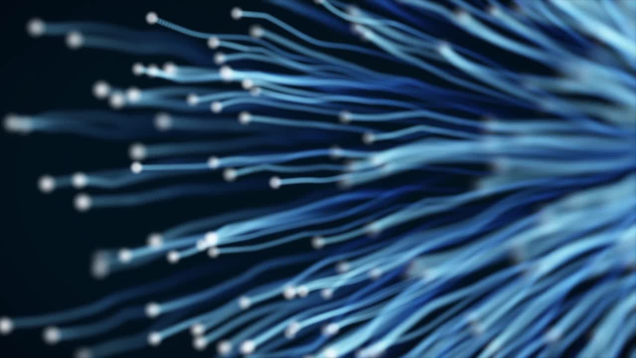 sistema de partículas azules abstractas