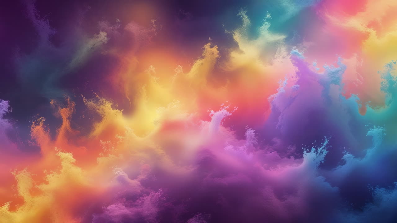 Vibrant Abstract Colorful Smoke Clouds Background