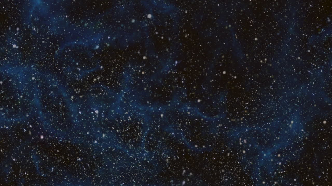 A mesmerizing depiction of a serene, mystical scene set in a blue and black cosmic realm where twinkling stars grace the vast expanse, evoking a sense of tranquility and wonder