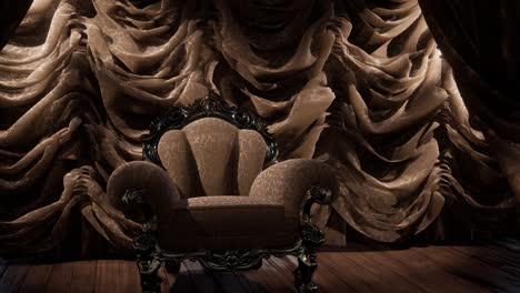 luxurious theater curtain stage with chair