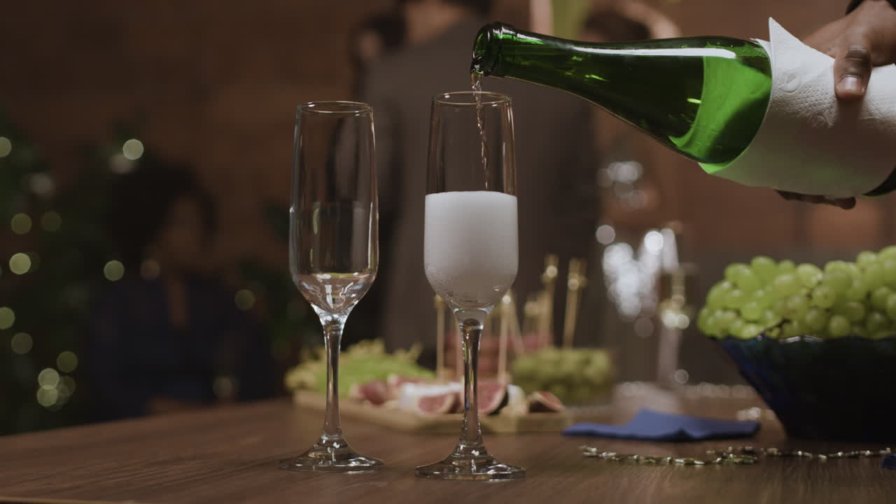 Champagne pouring at a party