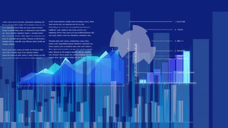 Animation-of-financial-data-processing-on-blue-background