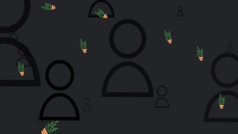 animation of plant icons over media icons