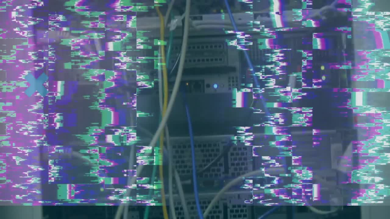 서버 방 위에 있는 빛의 흔적의 애니메이션