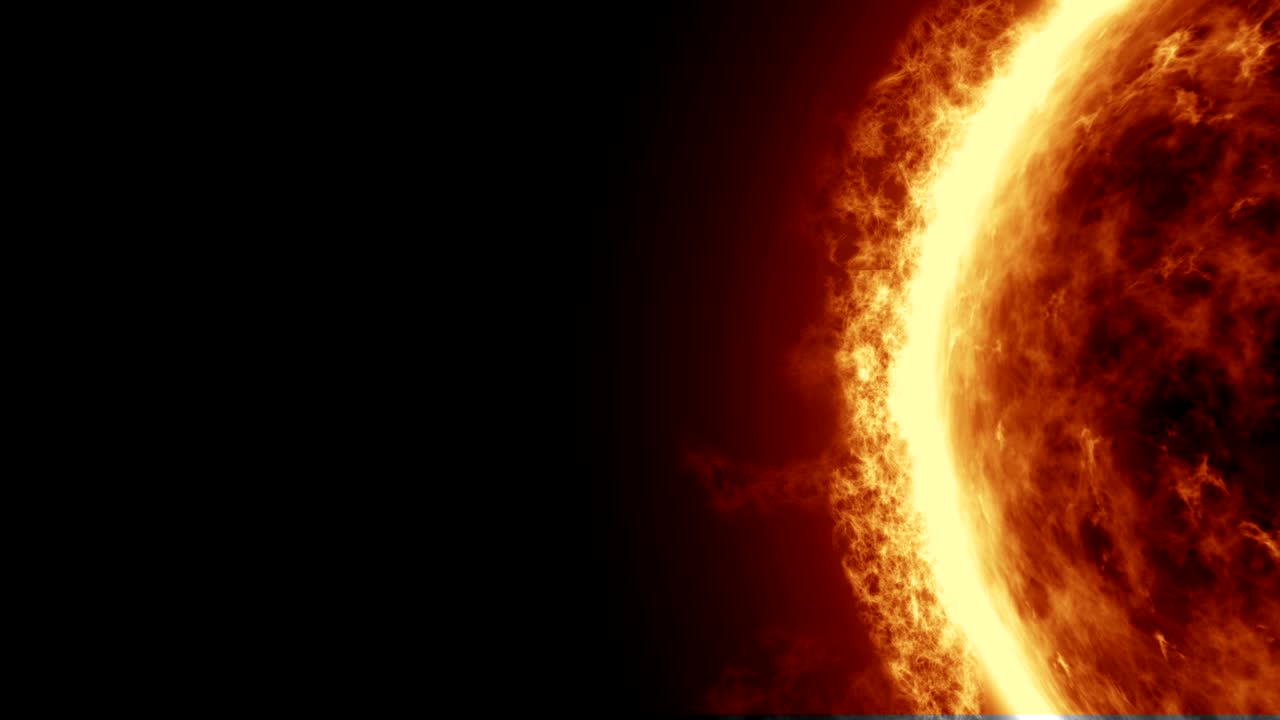 реалистичная поверхность солнца в 4к с солнечными вспышками, сгорание солнца изолировано на черном с пространством для текста или логотипа.