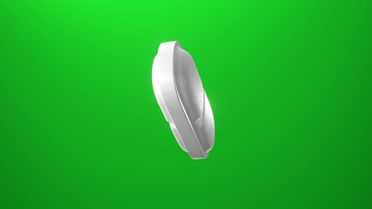 la rotación de la píldora en el fondo de chromakey.