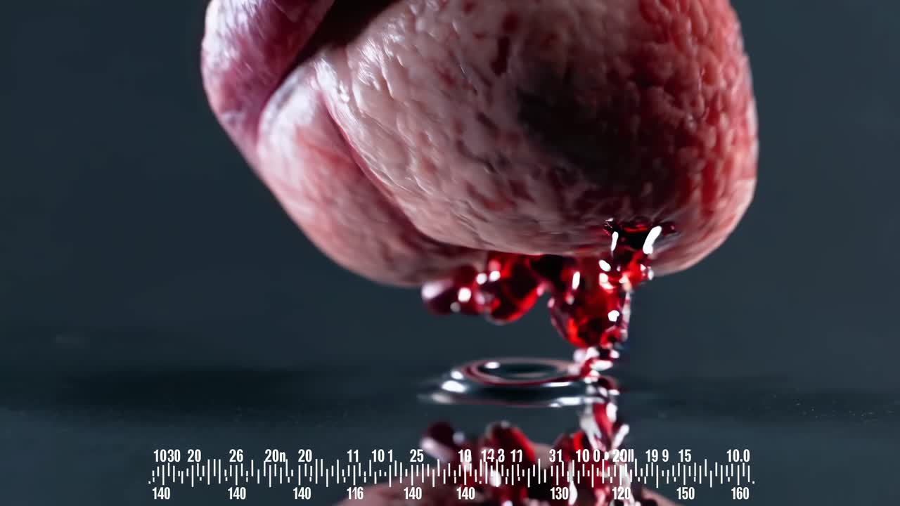 Heart and Blood Splach on Metal Bowl