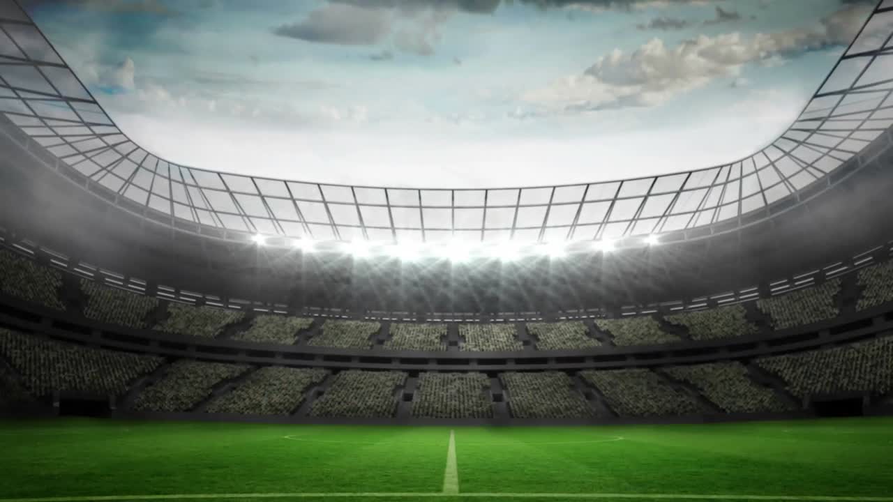 luces parpadeando en un gran estadio de fútbol