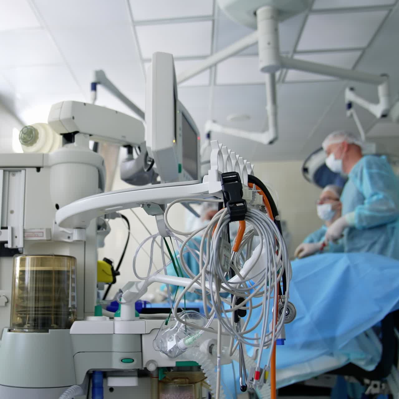 Surgery professional modern hospital ward. Emergency surgery technology