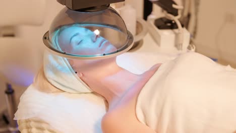 led light facial therapy treatment in the modern cosmetology clinic