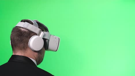 man experiencing virtual reality with vr headset