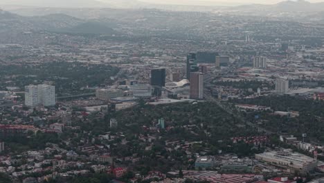 mexico city as seen by a drone with a 70mm lens