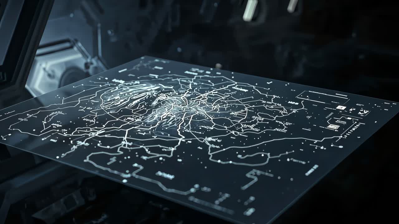 Futuristic City Map Visualization