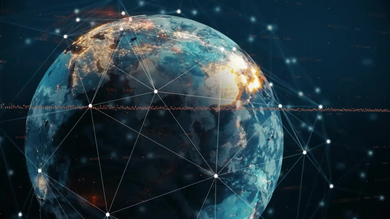 Animation of network of connections over globe