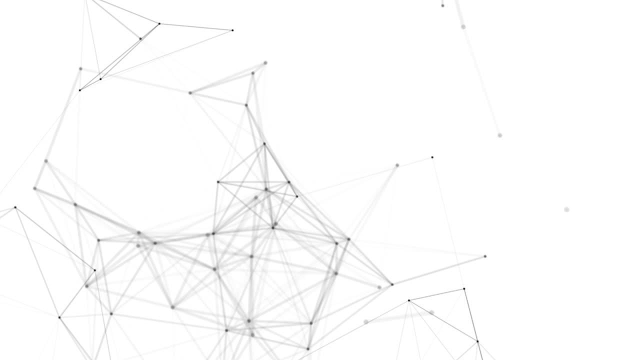 Plexus fantasy abstract technology. Abstract geometric background with moving lines, dots and triangles. Science. Medicine and technology. Loop animations