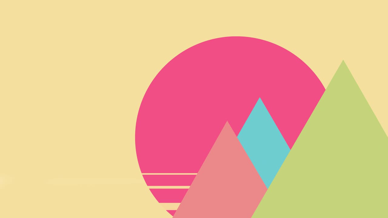 해가 뜨고 새들이 지나가는 2d 애니메이션