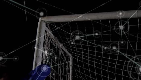network connections with football goalkeeper
