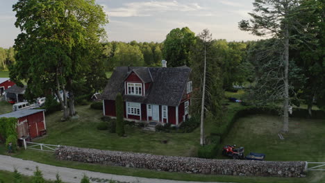 beautiful country house aerial