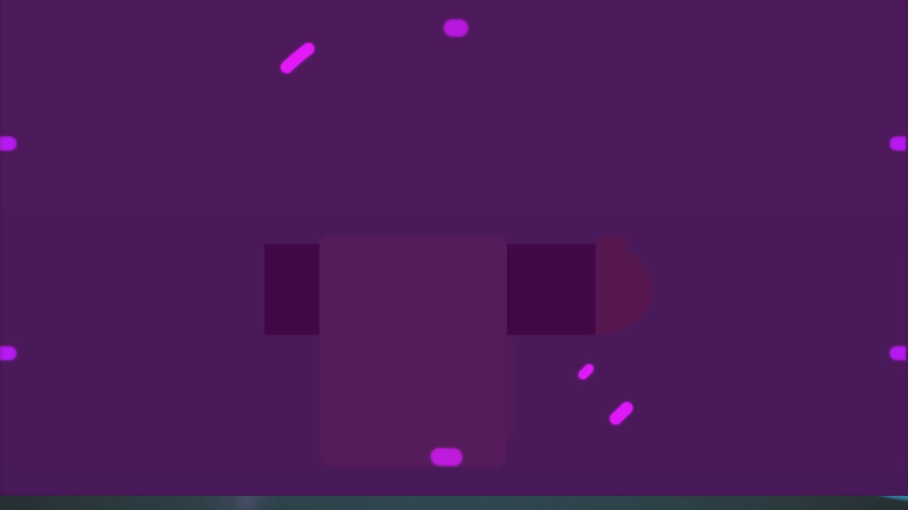 animación de la exploración del telescopio de neón sobre un fondo púrpura