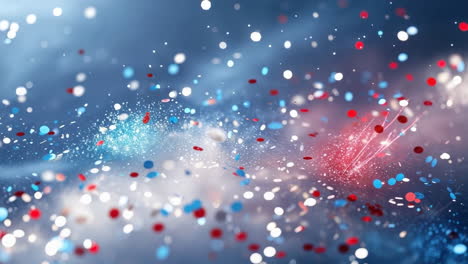 abstract red white and blue confetti celebration