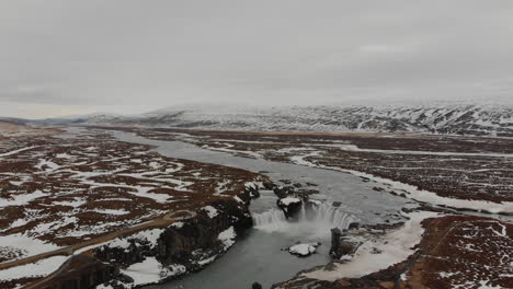 winter waterfall in iceland