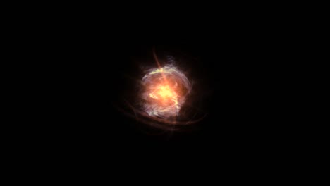tecnología abstracta fondo de esfera roja amarilla hecho de líneas y puntos animados, partículas. modo de mezcla