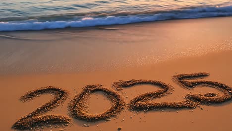 happy new year 2025 on the beach