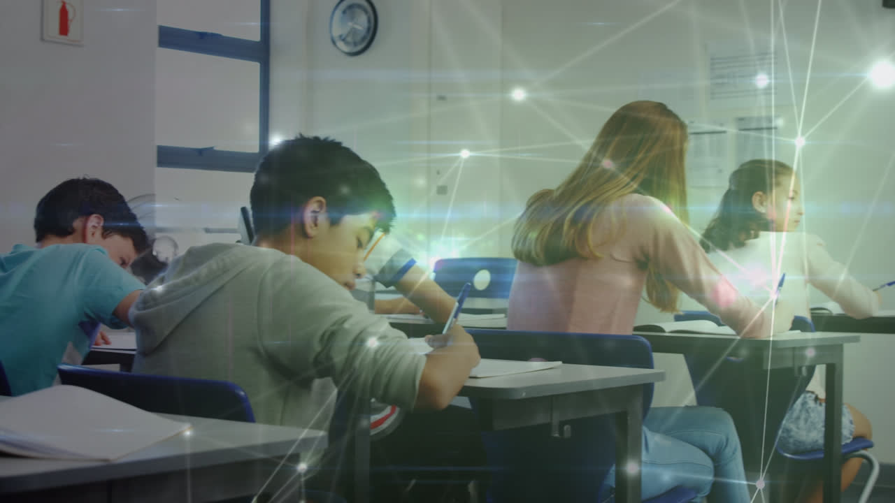 학교에서 수업에서 공부하는 다양한 학생들에 대한 연결의 반이는 네트워크