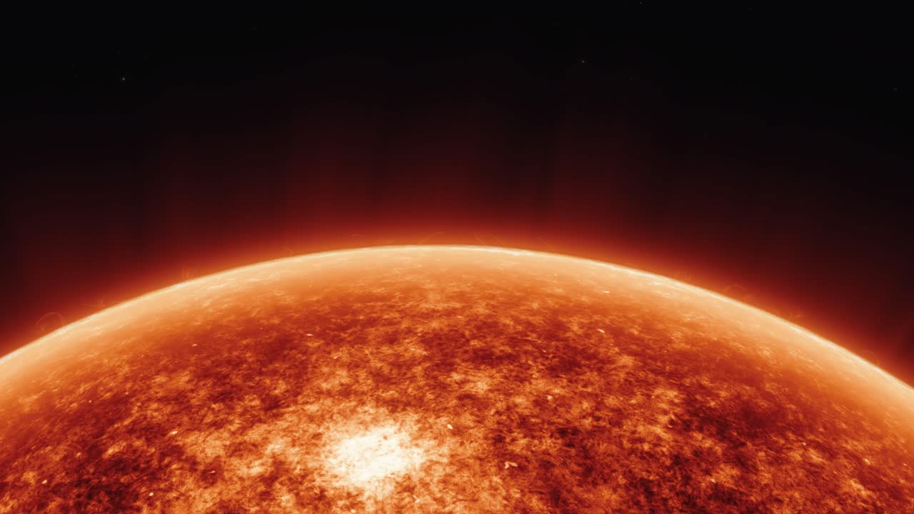 медленный зум в направлении солнца в нижней части кадра