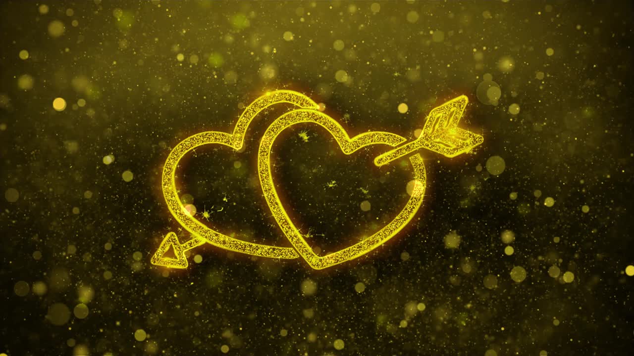 Golden Hearts with Arrow