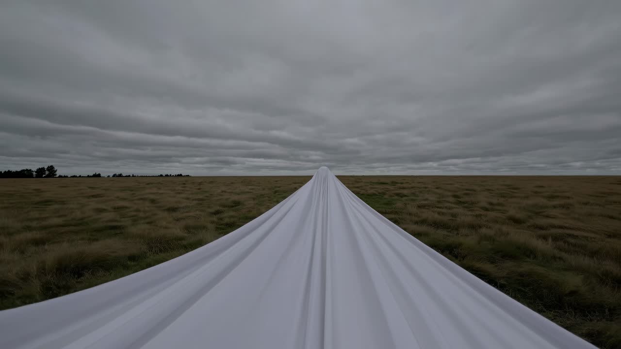 White Drape Across a Field