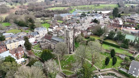 Iglesia-De-San-Nicolás,-Sevenoaks-Uk-Drone,antena