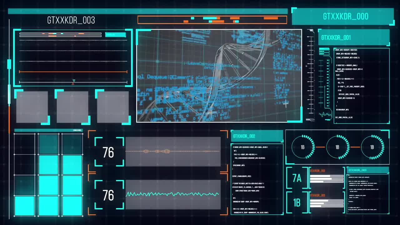 검은 배경에 대한 디지털 인터페이스