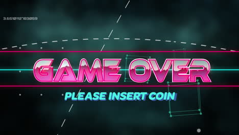 animación del juego sobre banner de texto sobre formas geométricas abstractas contra fondo verde
