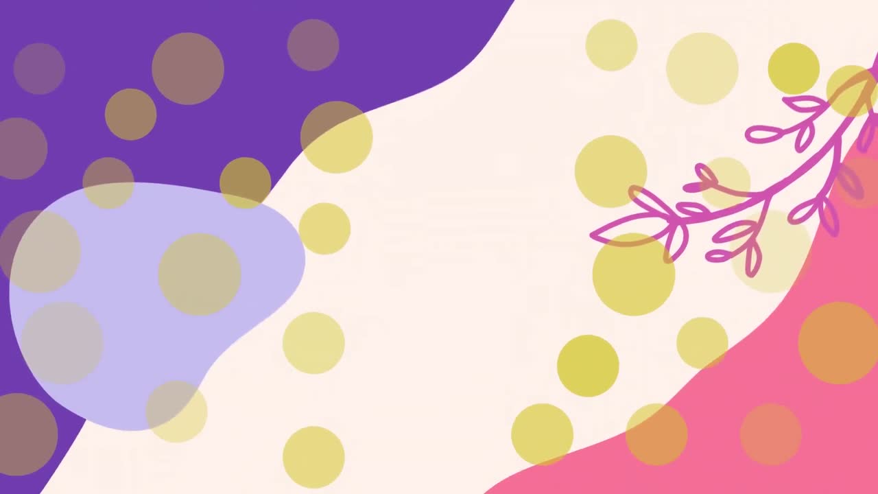 색 배경에 있는 점과 모양의 애니메이션