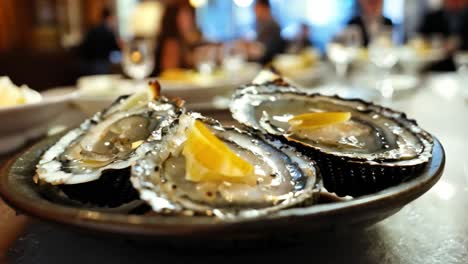 oysters with lemon