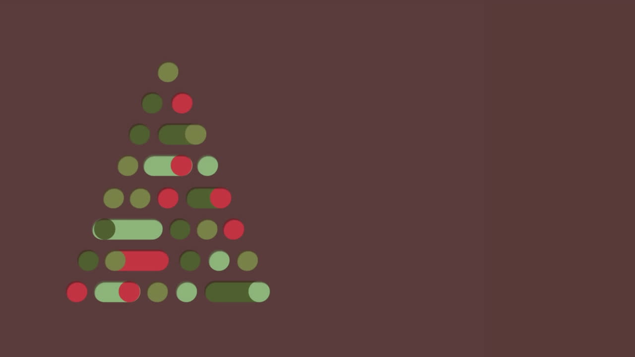 animación del árbol de navidad sobre fondo marrón.