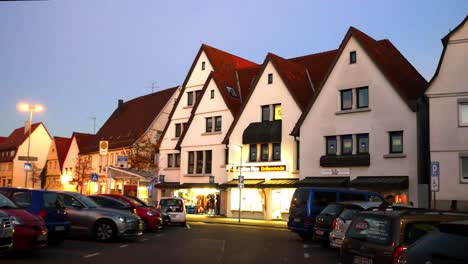 european town street at twilight