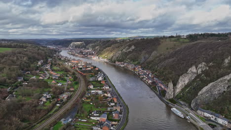 Aerial insights reveal Dinant's legacy, from its towering citadel to its vibrant